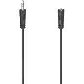 Hama Audio-Kabel "Audio-Verlängerungskabel,3,5-mm-Klinken-Stecker-Klinkenkabel Stereo 5m", schwarz, 500cmcm, Kabel, Audio-Kabel
