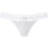 Vivance String "Anisa", Damen, Gr. 40/42, weiß, Spitze, Obermaterial: 86% Polyamid, 14% Elasthan, Unterhosen String, mit blumiger Spitze rundherum am Bund