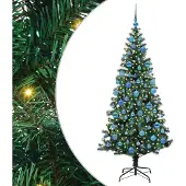 vidaXL Künstlicher vorbeleuchteter Weihnachtsbaum Grün 180 cm