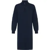 Oxmo Strickkleid "Strickkleid OXFsanva", Damen, Gr. XL, N-Gr, blau (night sky), Obermaterial: 70% Baumwolle CO. 30% Polyester PES., Kleider Strickkleid