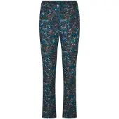 Goldner Stoffhose "Knöchellange Stretch-Druckhose LOUISA", Damen, Gr. 46, N-Gr, blau (royalblau, gemustert), Obermaterial: 95% Polyester PES. 5% Elasthan EL., Hosen Stoffhose, stretchbequemer Jersey