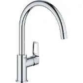 GROHE Küchenarmatur Spültischarmatur Einhebelmischer BAULOOP, hoher Auslauf schwenkbar, 31368001, FastFixation Plus