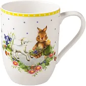 Villeroy & Boch Becher "Henkelbecher Spring Awakening 290 ml bunt", bunt, Porzellan, Trinkgefäße, Becher