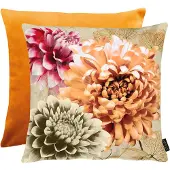 Apelt Dekokissen "Dahlia", orange (orange, pink, beige, geblümt), B:45cm H:5cm L:45cm, Polyester, Dekokissen_Sitzkissen_Kissenhüllen, Dekokissen