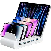 Compulocks 5 Ports USB Charging Dock Station, Drinnen, AC, 20 V, Weiß