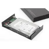 Digitus 3,5" SSD/HDD-Gehäuse, SATA 3 - USB 3.0, HDD / SSD-Gehäuse, 2.5/3.5", SATA, Serial ATA II, Serial ATA III, 5 Gbit/s, USB Anschluss, Schwarz