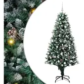 vidaXL Künstlicher Weihnachtsbaum mit 300 LEDs mit Ständer Grün 180 cm