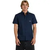 Quiksilver Kurzarmhemd "Diamond", Herren, Gr. L, blau (schwarz navy), Obermaterial: 100% Baumwolle., Hemden Kurzarmhemd