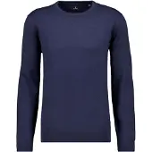 Ragman Rundhalspullover , Herren, Gr. 62, marineblau, Strick, 100% Wolle, Rundhals, Pullover Rundhalspullover