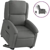 vidaXL Relaxsessel mit Aufstehhilfe Elektrisch Dunkelgrau Stoff