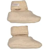 Huttelihut - Kid's Footies Wool Fleece 2-Layer - Merinosocken Gr 86/92 braun/beige
