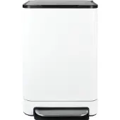 Desq 6053.01 Tretabfalleimer – 40L – mit Inneneimer – Edelstahl – Geruchsdicht – Silent Close – Weiß
