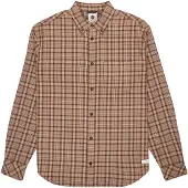 Element Langarmhemd "Button Down Regular Flannel", Herren, Gr. S, braun (tartan aluminium), Obermaterial: 100% Baumwolle., Hemden Langarmhemd