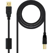Nanocable 10.01.1203, 3 m, USB A, USB B, USB 2.0, Männlich/Männlich, Schwarz