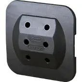 Kopp Steckdosenadapter Euro 3-fach, extra flach, schwarz