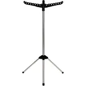 Relaxdays Bügelwäscheständer, für 27 Bügel, klappbar, 15kg belastbar, Wäschestandtrockner, HxD:143x56 cm, schwarz/silber
