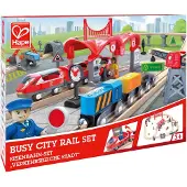 Hape BUSY CITY RAIL SET, Zug- & Schienen-Set, 3 Jahr(e), Mehrfarbig