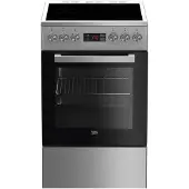 Beko FSM57300GX, Freistehender Herd, Edelstahl, Drehregler, Berührung, Vorderseite, Emaille, Keramik