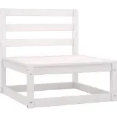 vidaXL 3-tlg. Garten-Lounge-Set mit Kissen Weiß Kiefer Massivholz