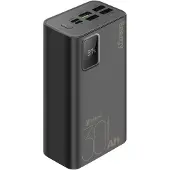 Obal:Me , Powerbank 30000mAh EnergyPulse USB-A/USB-C PD 22,5W mit Digitalanzeige, Schwarz