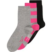Falke Happy Giftbox 3-Pack Kinder Socken, 31-34, Mehrfarbig, Uni,Streifen, Baumwolle