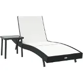 vidaXL Sonnenliege 2 stk. Poly-Rattan Schwarz und Weiß