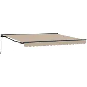vidaXL Markisenrahmen Beige 400 x 300 cm Polyester mit PolyurethanBeschichtung