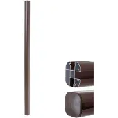 Mendler Alu-Pfosten Sarthe-WPC-Zaun, Pfeiler Pfahl, Stecksystem 240cm, braun