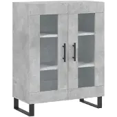 vidaXL Highboard Betongrau 69,5x34x180 cm Holzwerkstoff