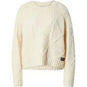 Superdry für Damen. W6110498A Milchweißer Grobstrick-Pullover (XL), Lässig, Polyester, Langarm