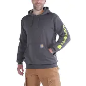 Carhartt Pullover Sleeve Logo Hooded Sweatshirt Men Carbon Heather-XS