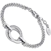 Lotus Armband "Essentials", silber (edelstahlfarben, kristallweiß, kristallweiß), Armbänder, Damen, 20,8cm, Edelstahl, Armband, mit Glasstein