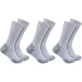 Carhartt Midweight Cotton Blend Crew Sock 3 Pair grey (GRY) M