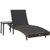 vidaXL Sonnenliege 2 stk. Poly-Rattan Schwarz und Braun