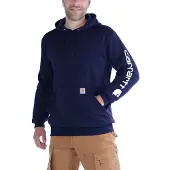 Carhartt Pullover Sleeve Logo Hooded Sweatshirt Men New Navy-XL