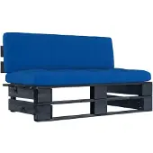 vidaXL Garten-Mittelsofa aus Paletten Schwarz Kiefernholz Imprägniert