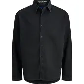 Jack & Jones Langarmhemd "JORNORREBRO DENIM SHIRT LS SN", Herren, Gr. M, N-Gr, schwarz denim, Web, Obermaterial: 100% Baumwolle, unifarben, relaxed fit, Hemden Langarmhemd
