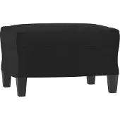 vidaXL Sessel mit Hocker Schwarz 60 cm Kunstleder