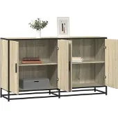 vidaXL Sideboard Sonoma-Eiche 134x35x76 cm Holzwerkstoff
