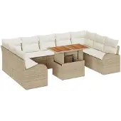 vidaXL Garten-Sofa-Set 10 stk. Beige und Creme