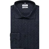 Seidensticker Flanellhemd "Slim", Herren, Gr. S (37), normale Ärmellängen, blau (dunkelblau), 100% Baumwolle, bedruckt, slim fit, 2-Knopf-Manschette, Hemden Flanellhemd, Slim 1/1 Kentkragen Druck