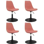 vidaXL Esszimmerstühle 4 Stk. Drehbar Rosa Samt