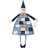 Rayher Hobby Materialen Adventskalender 46455376 zum Befüllen, Stoff royalblau, 118 x 53 cm