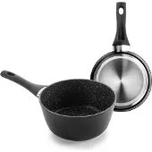 Jamon Kochtopf Aluminium Ø 14cm - PFOA-frei, Antihaft, Induktionsgeeignet, Handwäsche empfohlen, Natursteinoptik