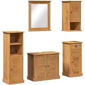 vidaXL Badezimmermöbel-Set VIGO 5 pcs Honigbraun Massives Kiefernholz