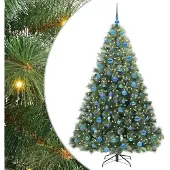 vidaXL Künstlicher Weihnachtsbaum mit 300 LEDs Grün 180 cm PE und PVC