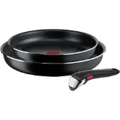 Tefal Ingenio L15490, Schwarz, Aluminium, Titan, Schwarz, Thermo-Punkt, Abnehmbar