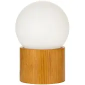 Pauleen Woody Shine Tischlampe, Holzfuß, Glaskugel