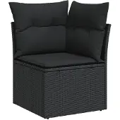 vidaXL Gartensofa-set 9 stk. Schwarz Poly-Rattan