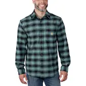 Carhartt Rugged Flex Relaxed Fit Midweight Flannel Long-sleeve Plaid Shirt sea pine (GE0) 2XL REG